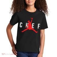 Funny Restaurant Chef Jumping Chef Knife Logo Kids T-Shirt thumb 2