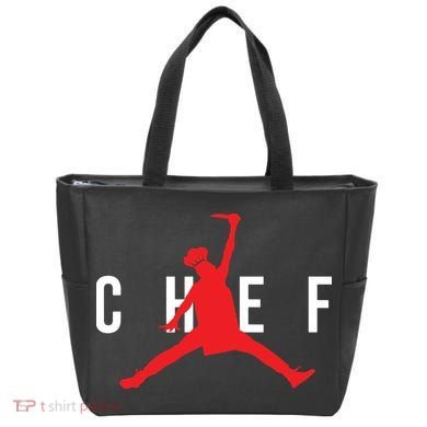 Funny Restaurant Chef Jumping Chef Knife Logo Tote Bag