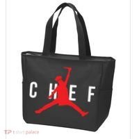 Funny Restaurant Chef Jumping Chef Knife Logo Tote Bag thumb 3