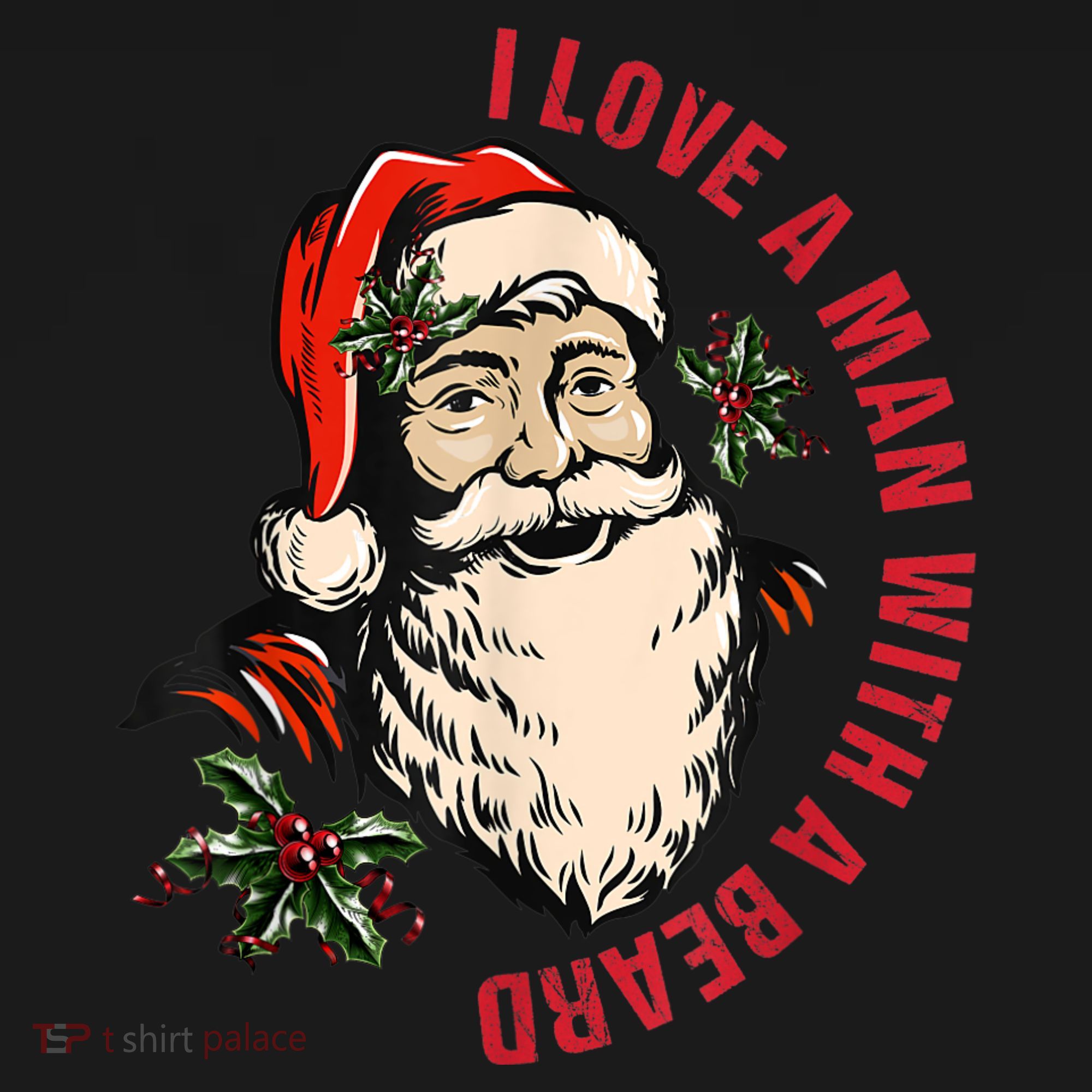 Funny Retro Christmas Santa Claus I Love A Man With A Beard Backpack
