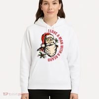 Funny Retro Christmas Santa Claus I Love A Man With A Beard Hoodie thumb 5