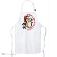 Funny Retro Christmas Santa Claus I Love A Man With A Beard Apron thumb 0