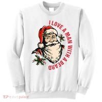 Funny Retro Christmas Santa Claus I Love A Man With A Beard Sweatshirt thumb 0
