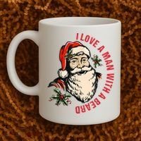Funny Retro Christmas Santa Claus I Love A Man With A Beard Coffee Mug thumb 2