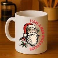 Funny Retro Christmas Santa Claus I Love A Man With A Beard Coffee Mug thumb 4