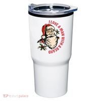 Funny Retro Christmas Santa Claus I Love A Man With A Beard Tumbler thumb 0