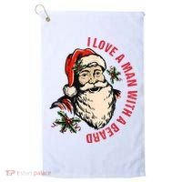 Funny Retro Christmas Santa Claus I Love A Man With A Beard Golf Towel thumb 0