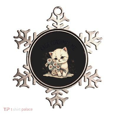 Funny Rage Consumes Me Cat Flower Cute Kitty Cat Meme Design Ornament
