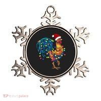 Funny Rooster Chicken Christmas Lights Pajama Farmer Funny Gift Ornament thumb 0