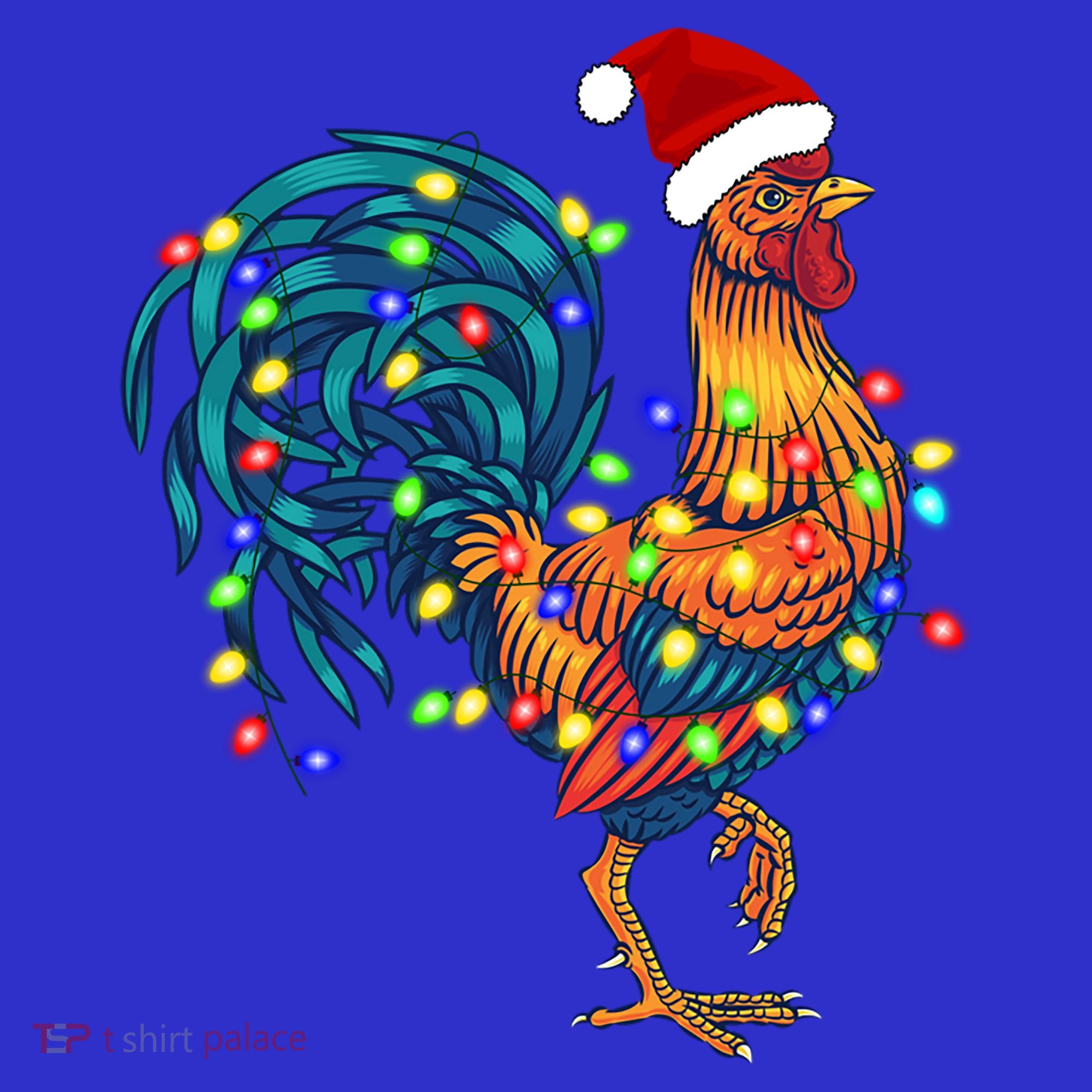 Funny Rooster Chicken Christmas Lights Pajama Farmer Funny Gift Women's Tank Top