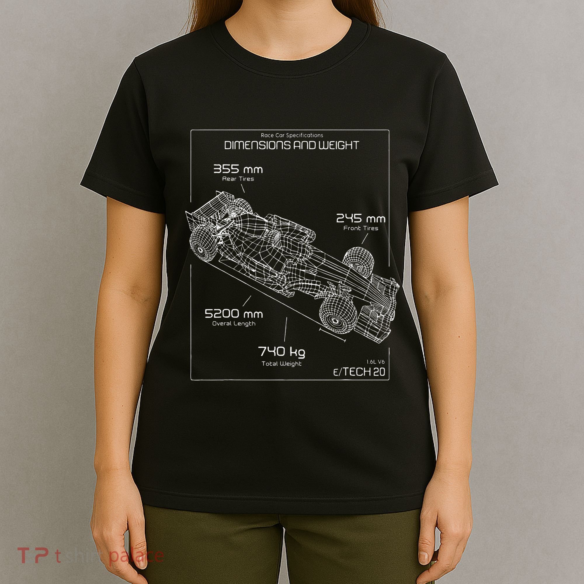 Formula Race Car Specifications Team Racing fan engineering T-Shirt