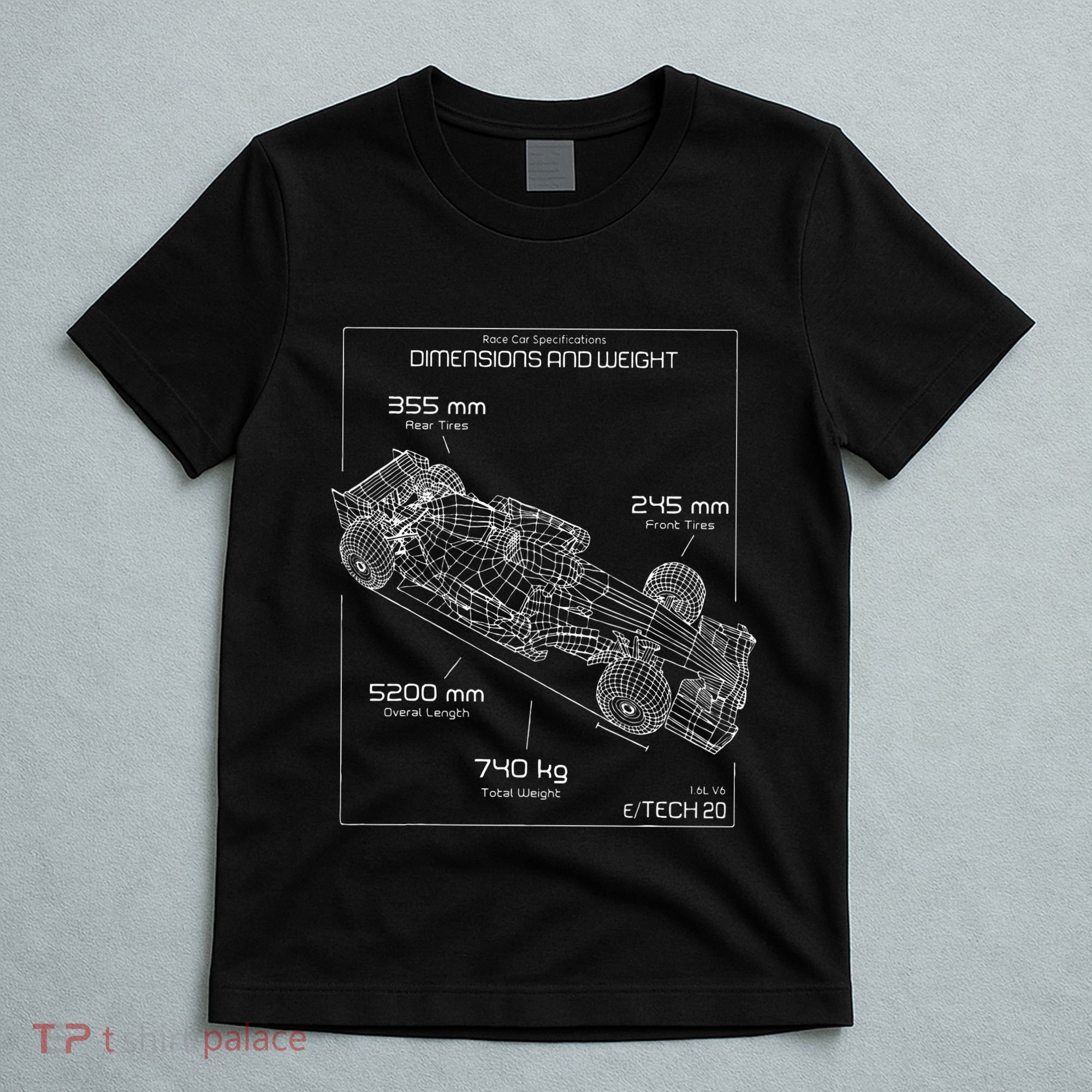 Formula Race Car Specifications Team Racing fan engineering T-Shirt