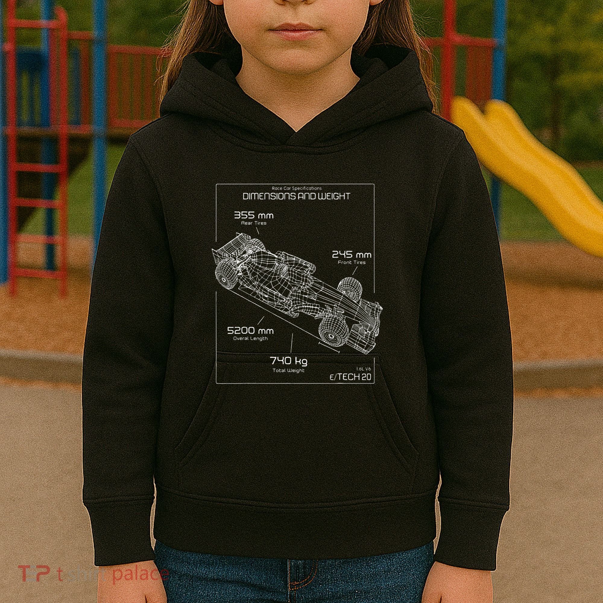 Formula Race Car Specifications Team Racing fan engineering Kids Hoodie
