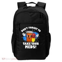 Funny Retro Cartoon Don't Forget To Take Your Meds Backpack thumb 0