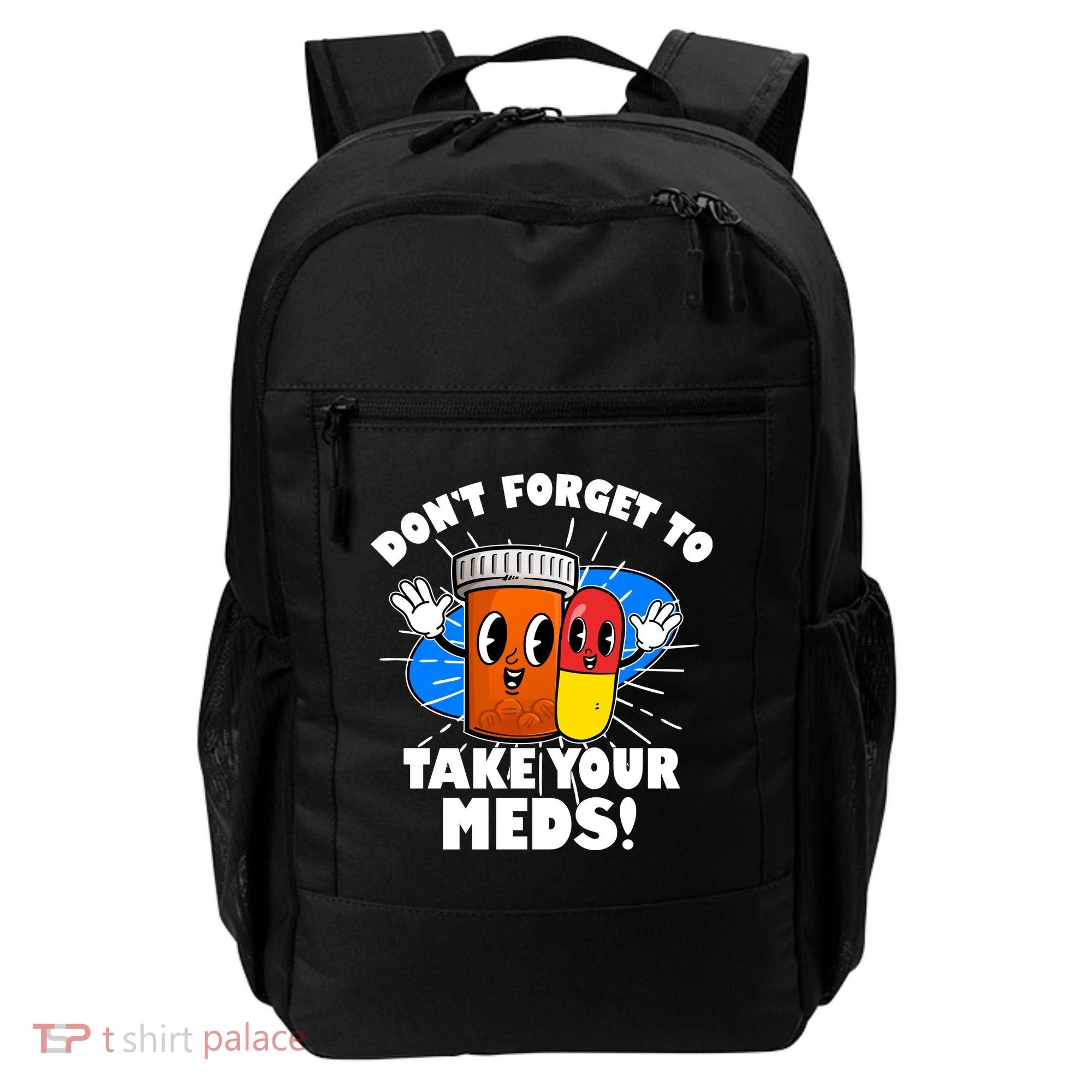 Funny Retro Cartoon Don't Forget To Take Your Meds Backpack