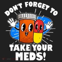 Funny Retro Cartoon Don't Forget To Take Your Meds Beanie thumb 2