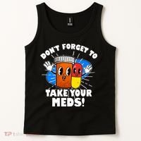 Funny Retro Cartoon Don't Forget To Take Your Meds Tank Top thumb 2