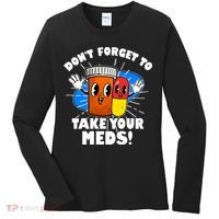 Funny Retro Cartoon Don't Forget To Take Your Meds Women's Long Sleeve Shirt thumb 0