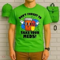 Funny Retro Cartoon Don't Forget To Take Your Meds T-Shirt thumb 6