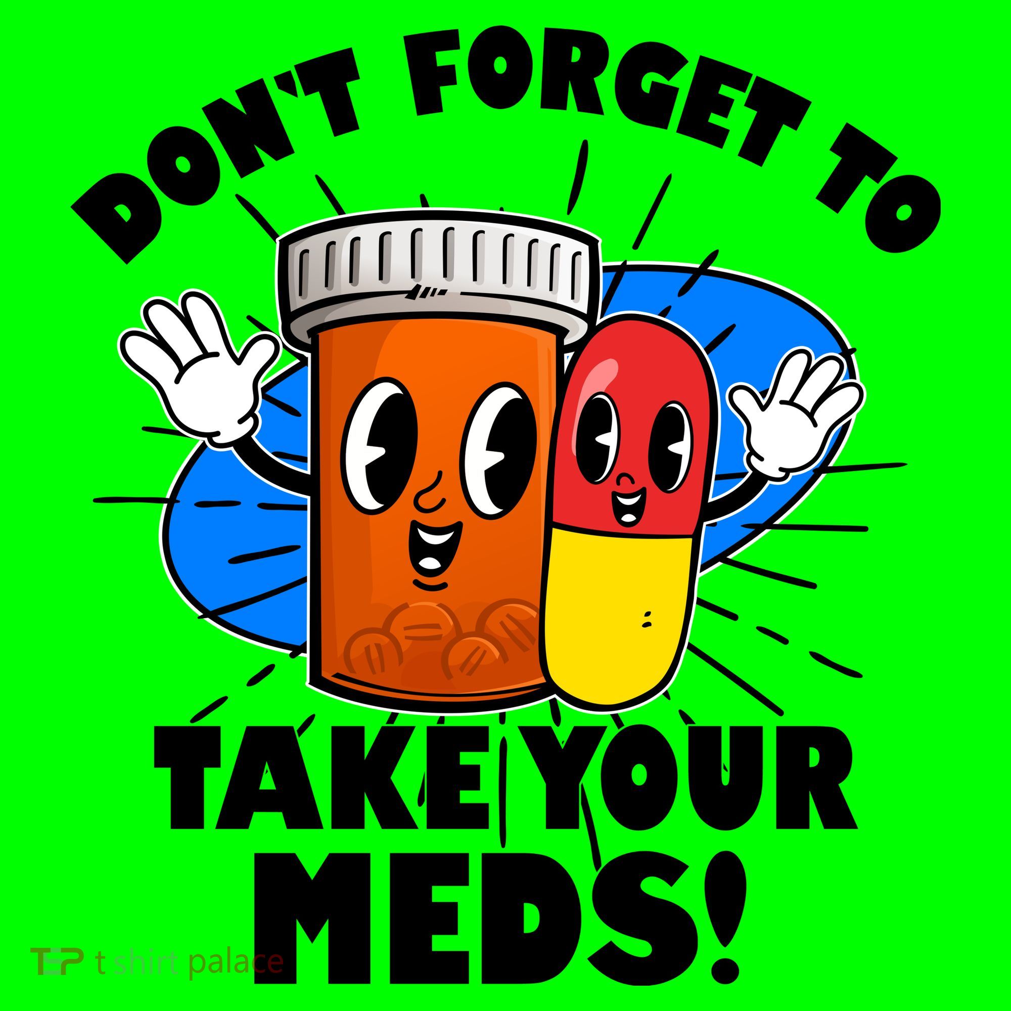 Funny Retro Cartoon Don't Forget To Take Your Meds Coaster