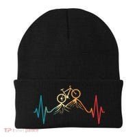 Funny Retro Cycling Heartbeat Bicycle Mountain Bike Biking Beanie thumb 0