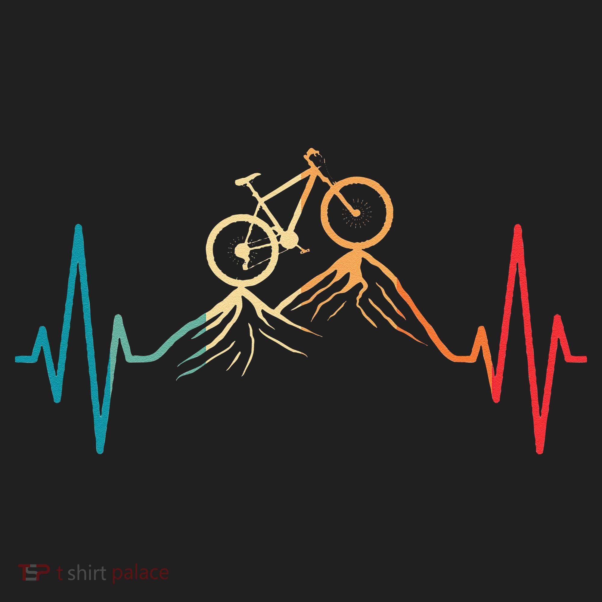 Funny Retro Cycling Heartbeat Bicycle Mountain Bike Biking Beanie