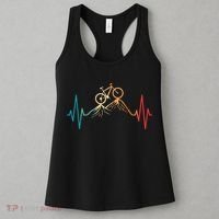 Funny Retro Cycling Heartbeat Bicycle Mountain Bike Biking Women's Tank Top thumb 3