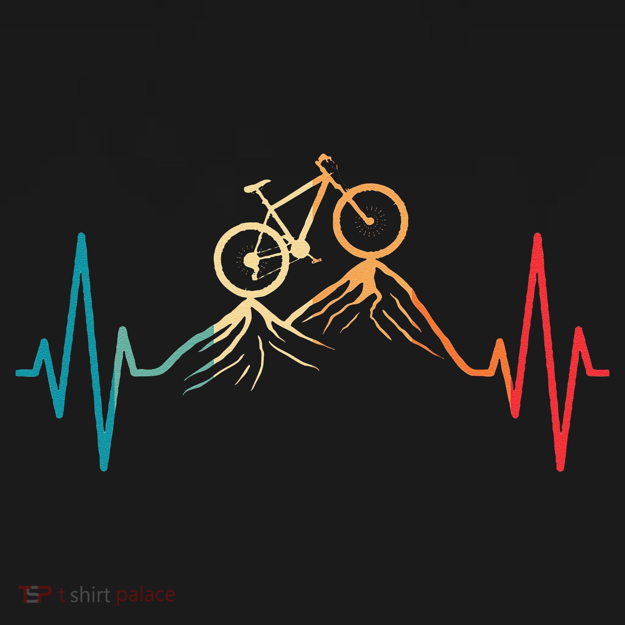 Funny Retro Cycling Heartbeat Bicycle Mountain Bike Biking Women's Tank Top