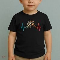 Funny Retro Cycling Heartbeat Bicycle Mountain Bike Biking Toddler T-Shirt thumb 2