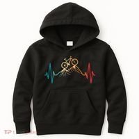 Funny Retro Cycling Heartbeat Bicycle Mountain Bike Biking Kids Hoodie thumb 0