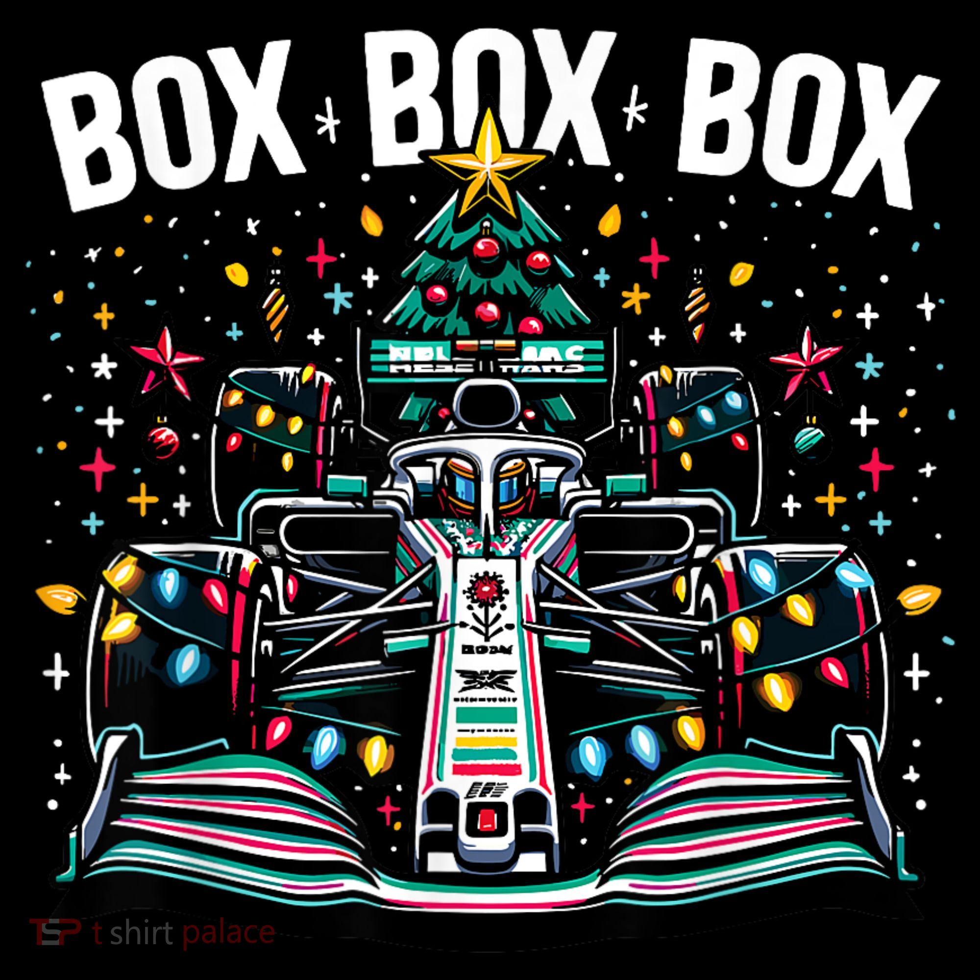 Formula Racing Car Box Box Box Radio Call Fun Christmas Tree Sweatshirt