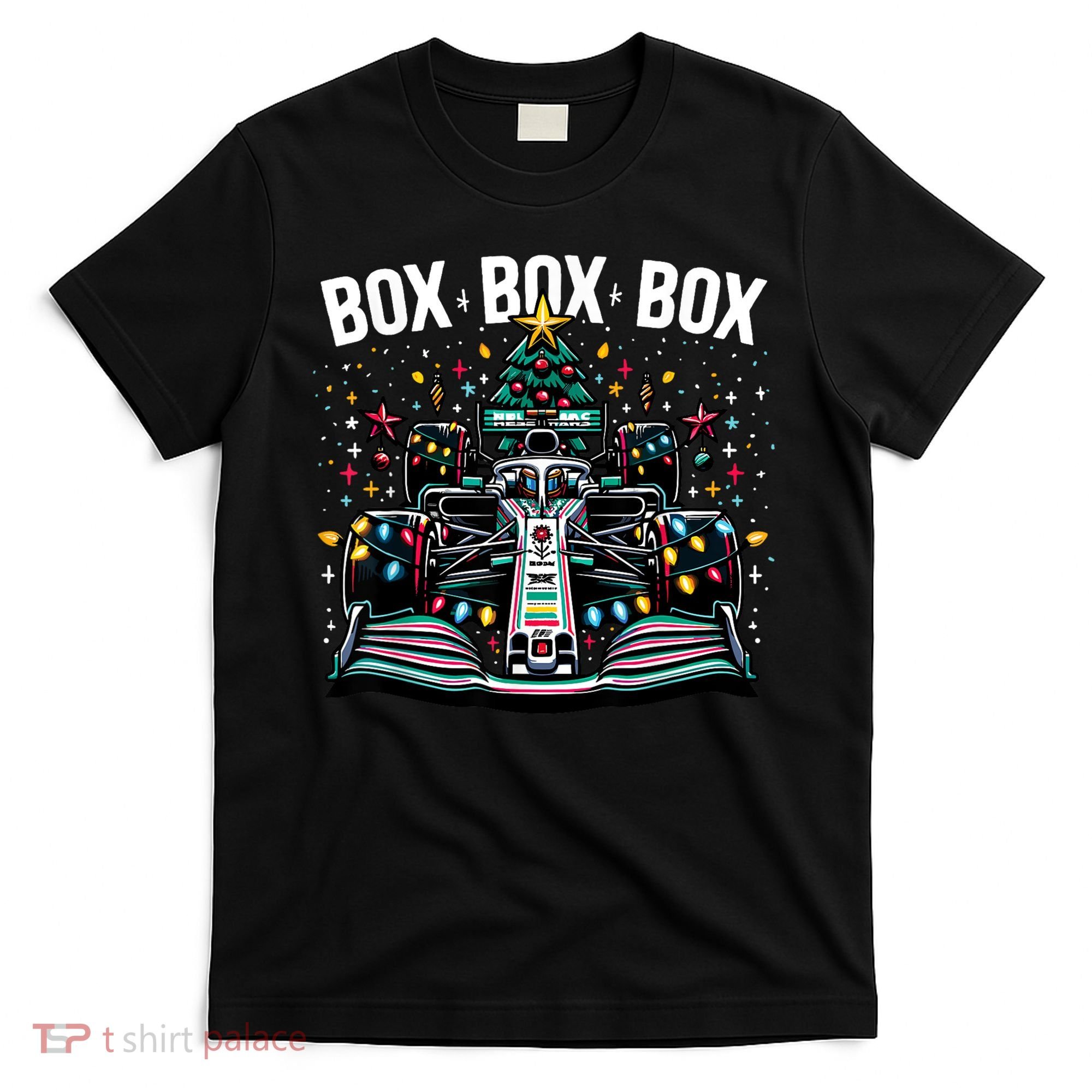 Formula Racing Car Box Box Box Radio Call Fun Christmas Tree T-Shirt