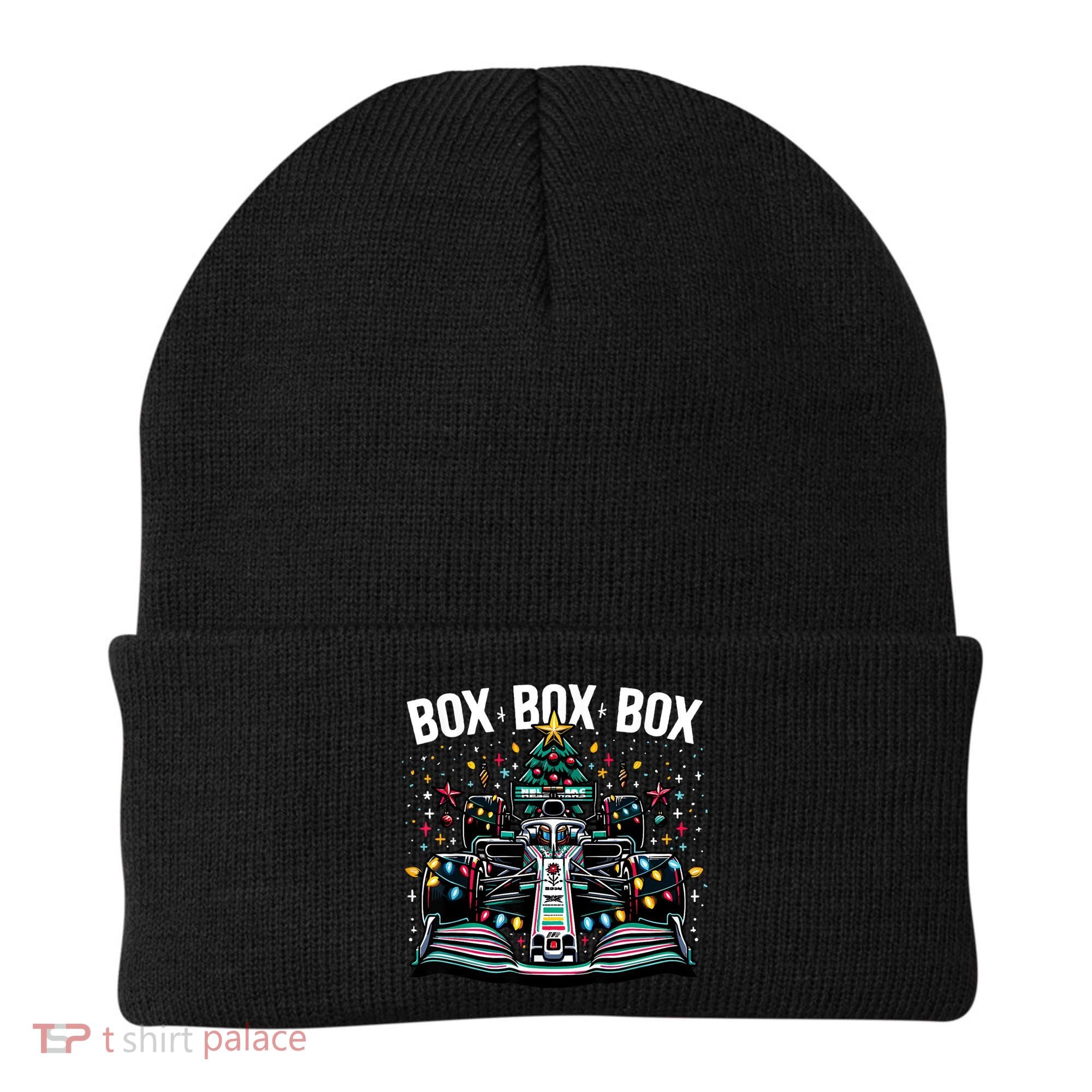 Formula Racing Car Box Box Box Radio Call Fun Christmas Tree Beanie