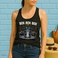 Formula Racing Car Box Box Box Radio Call Fun Christmas Tree Women's Tank Top thumb 2