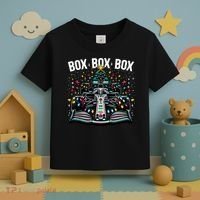 Formula Racing Car Box Box Box Radio Call Fun Christmas Tree Toddler T-Shirt thumb 3