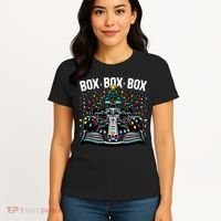 Formula Racing Car Box Box Box Radio Call Fun Christmas Tree Women's T-Shirt thumb 4