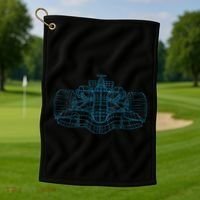 Formula Racing Car Drawing Racing Fan Mechanic Engineer Golf Towel thumb 1