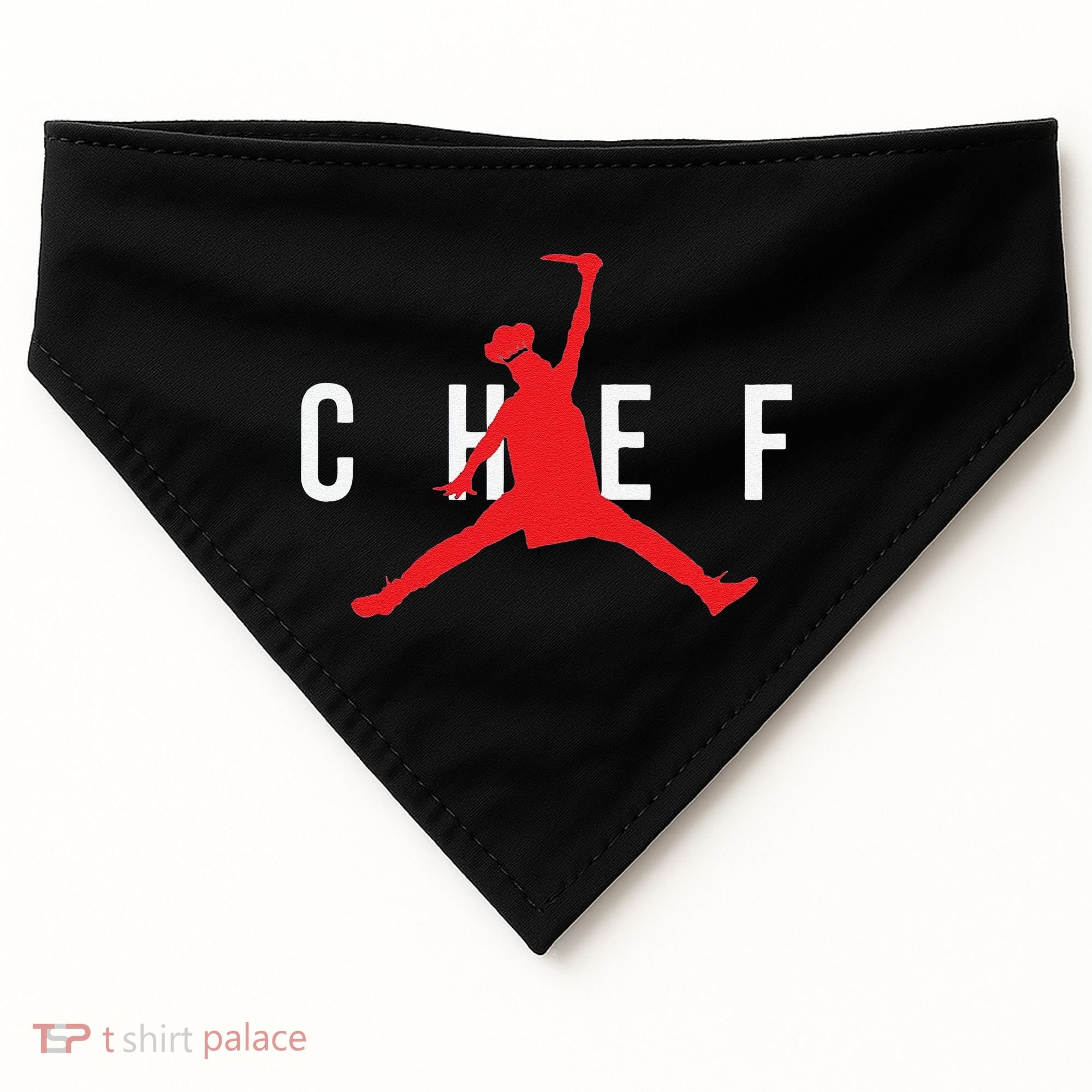 Funny Restaurant Chef Jumping Chef Knife USA-Made Doggie Bandana