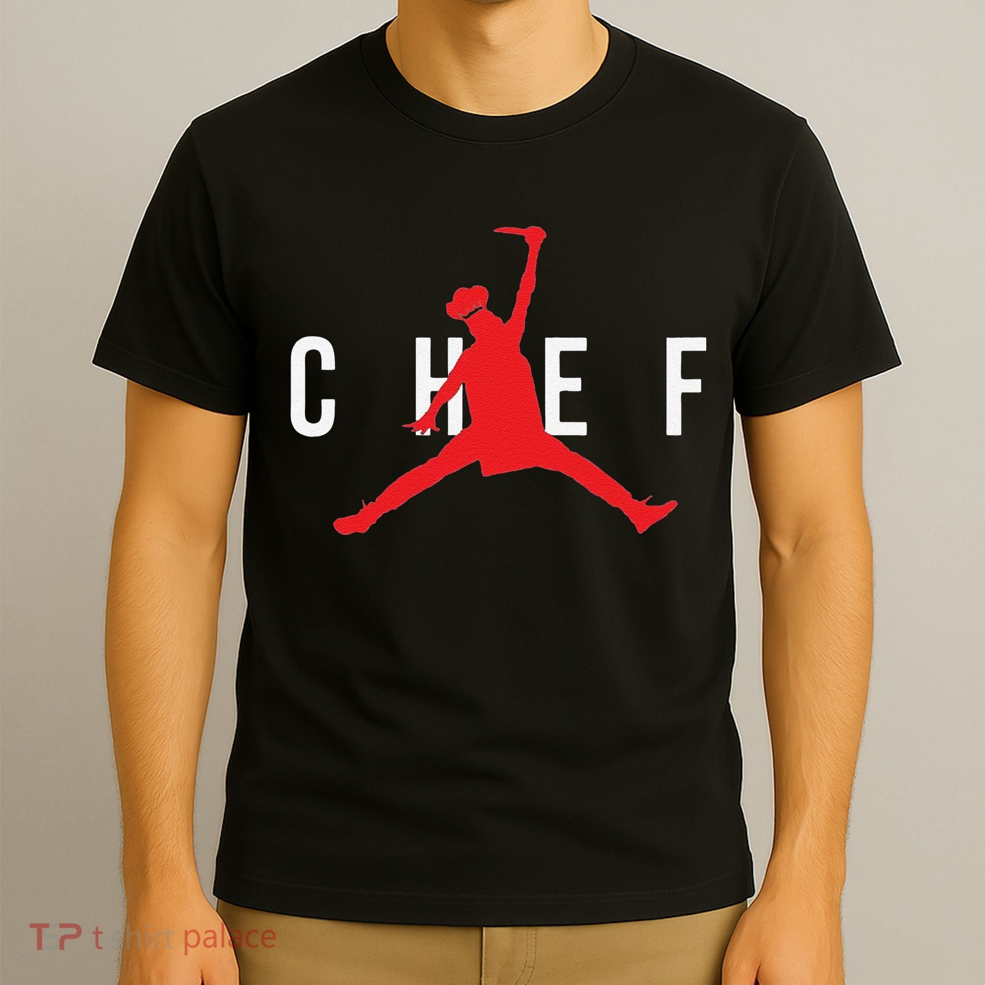 Funny Restaurant Chef Jumping Chef Knife T-Shirt