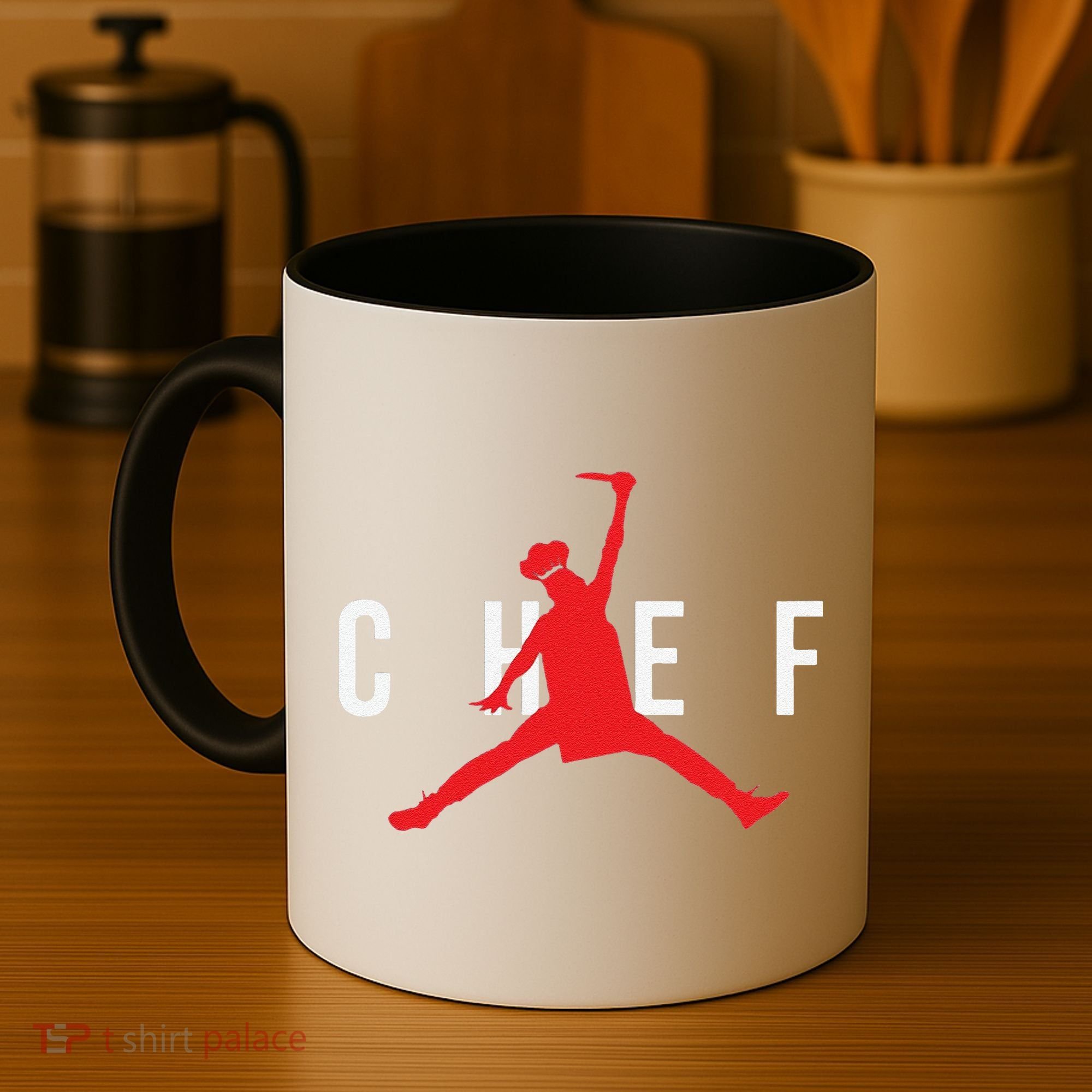 Funny Restaurant Chef Jumping Chef Knife Coffee Mug