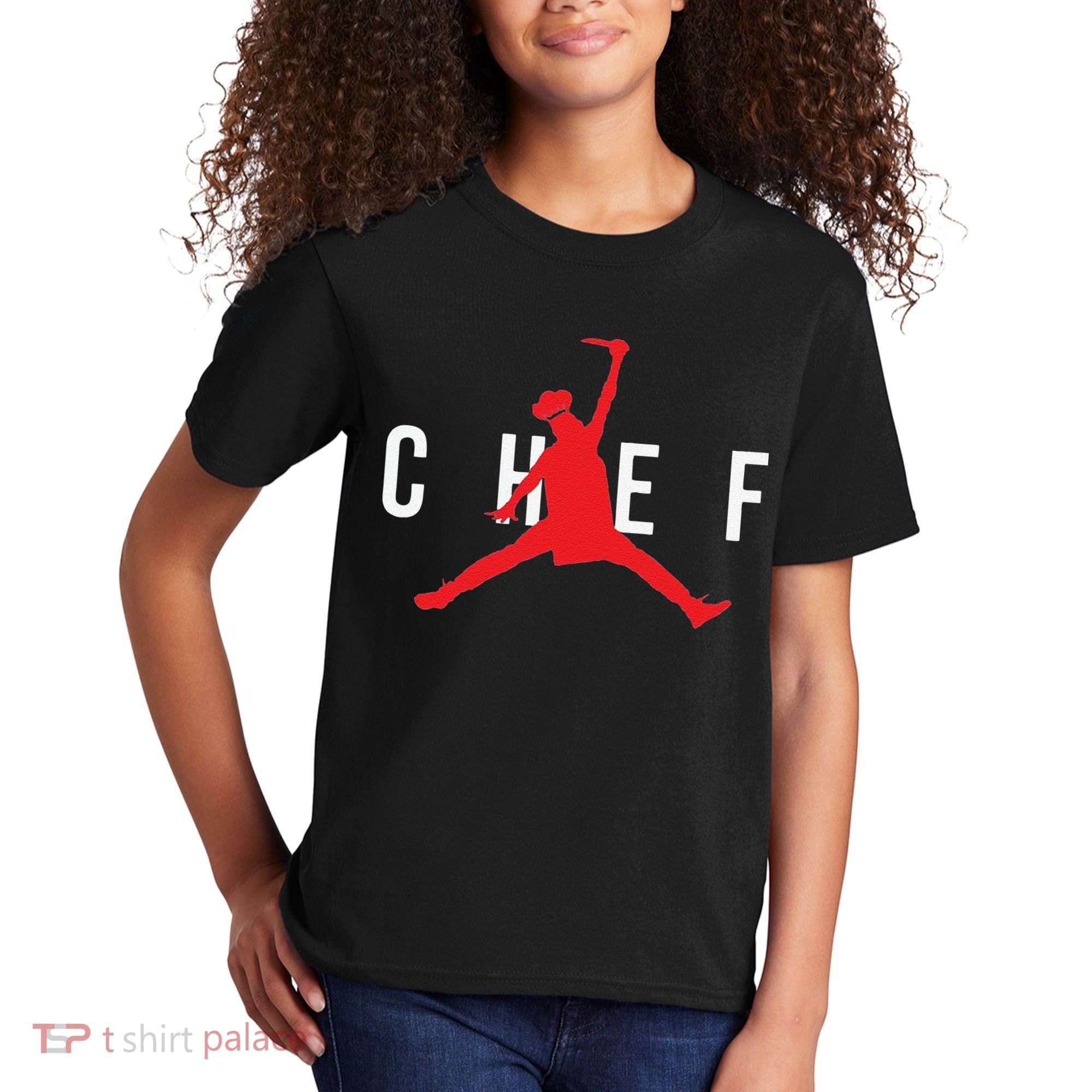 Funny Restaurant Chef Jumping Chef Knife Kids T-Shirt
