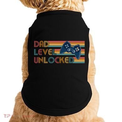 Funny Retro Dad Level Unlocked Gamer Doggie Tank
