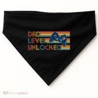 Funny Retro Dad Level Unlocked Gamer USA-Made Doggie Bandana thumb 0