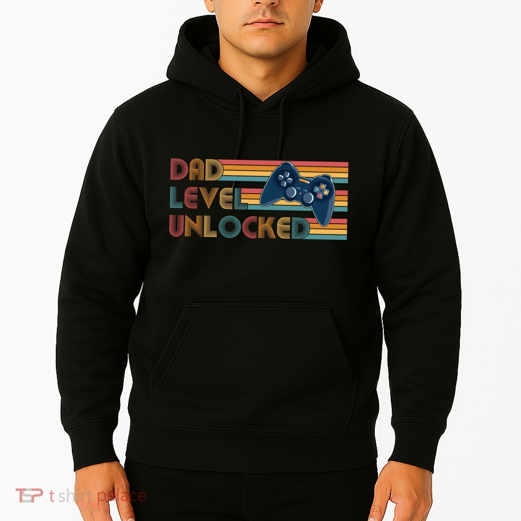 Funny Retro Dad Level Unlocked Gamer Hoodie