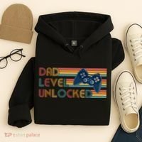 Funny Retro Dad Level Unlocked Gamer Hoodie thumb 4