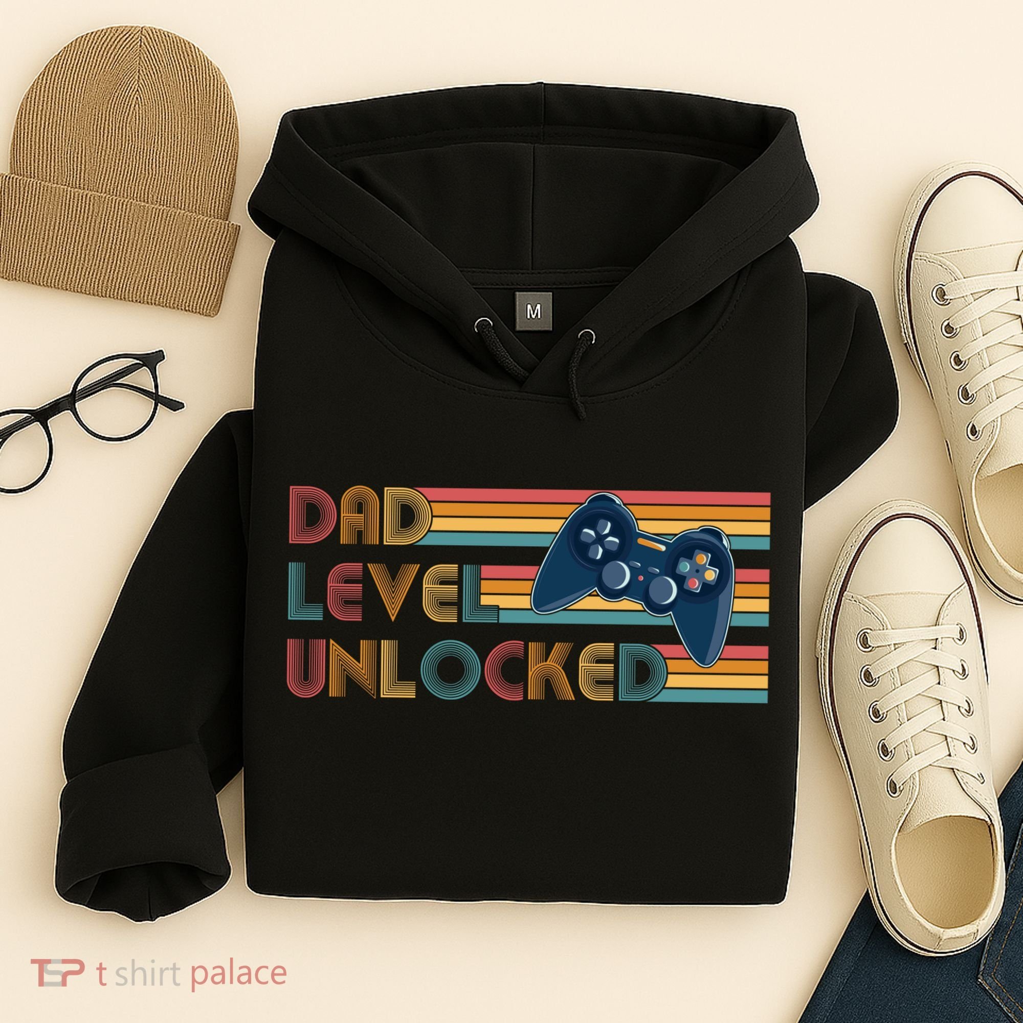 Funny Retro Dad Level Unlocked Gamer Hoodie