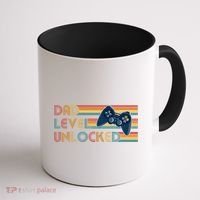 Funny Retro Dad Level Unlocked Gamer Coffee Mug thumb 1