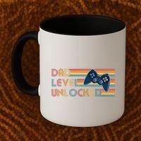 Funny Retro Dad Level Unlocked Gamer Coffee Mug thumb 2