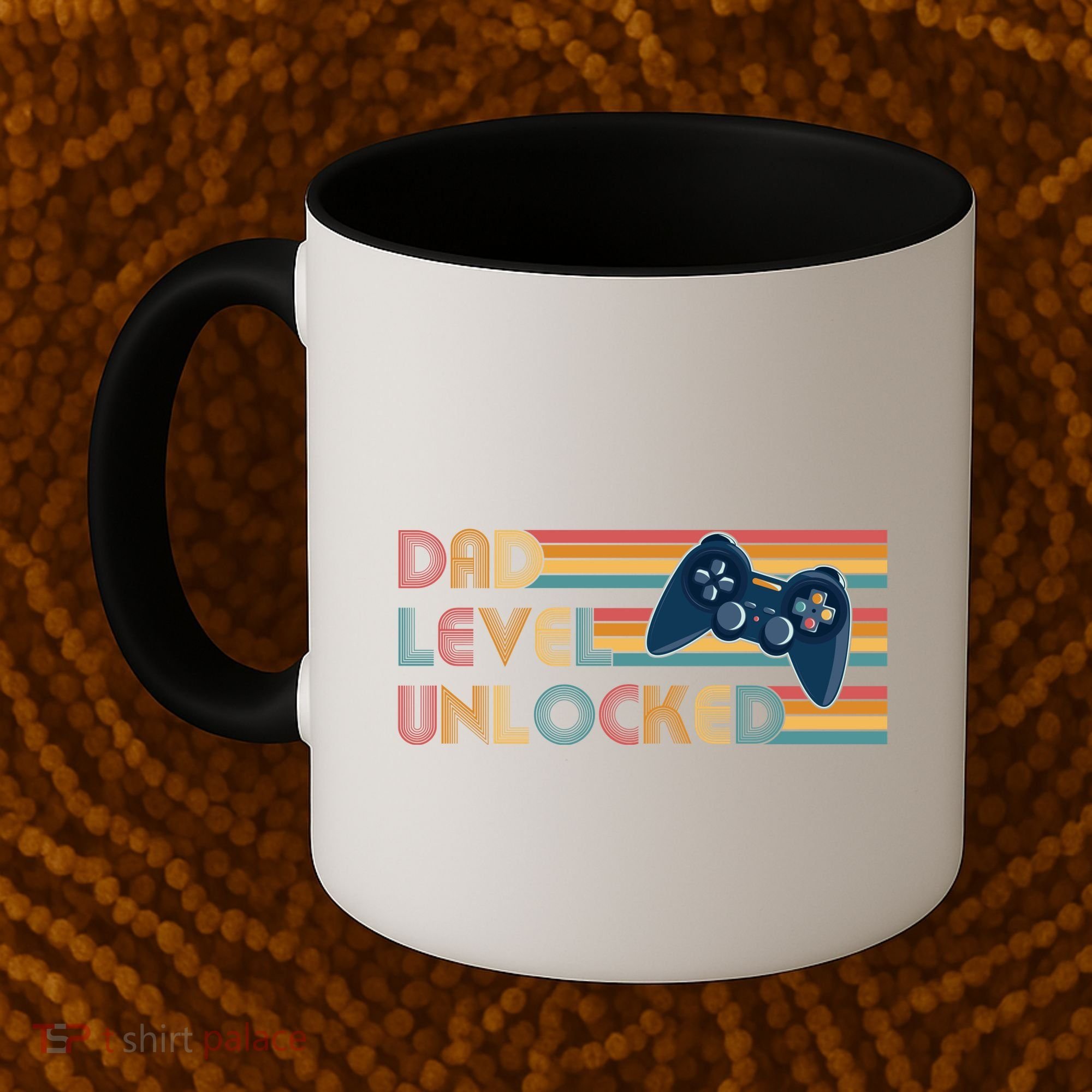 Funny Retro Dad Level Unlocked Gamer Coffee Mug