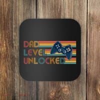Funny Retro Dad Level Unlocked Gamer Coaster thumb 0